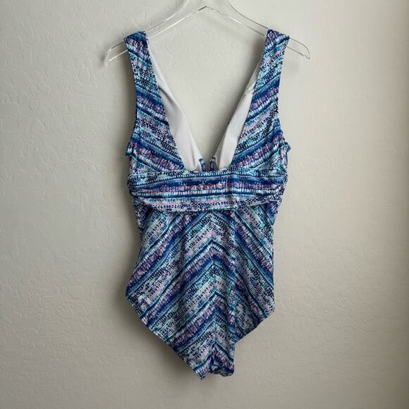 Contours By Coco Reef One Piece Swim Blue Purple 14 38 B/C - Picture 5 of 12